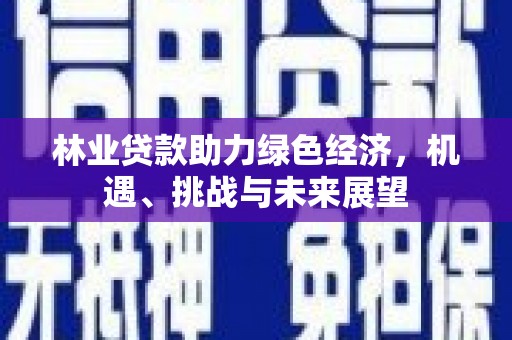 黔东南林业贷款助力绿色经济，机遇、挑战与未来展望