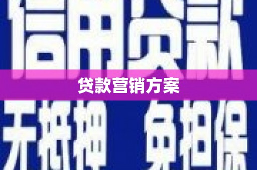 保康贷款营销方案