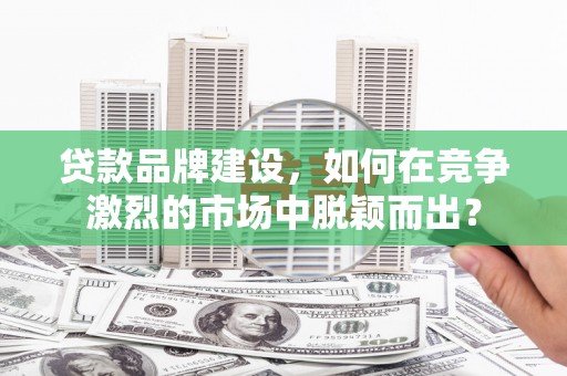 芦淞贷款品牌建设，如何在竞争激烈的市场中脱颖而出？