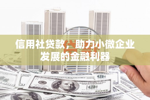 天河信用社贷款，助力小微企业发展的金融利器